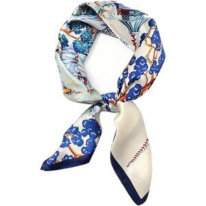 Pure Mulberry Landscape Square Scarf Women Soft Head Neck Scarf Gift Packed